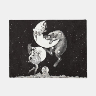 Celestial Moon Sky Universe God Night Illustration Doormat