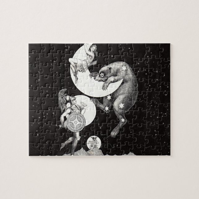 Celestial Moon Sky Universe God Night Illustration Jigsaw Puzzle (Horizontal)