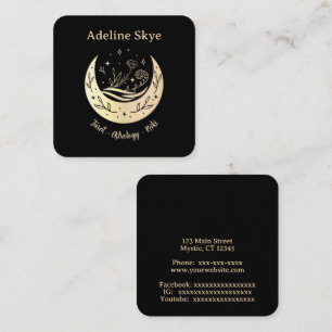 Celestial moon square business card