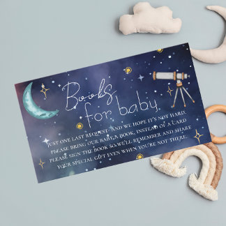 Celestial Moon & Stars Baby Books Enclosure Card