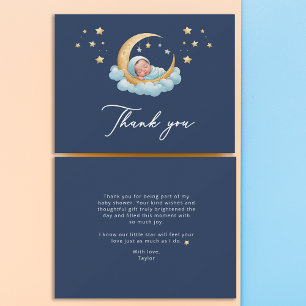 Celestial Moon Stars Baby Shower Thank You Card