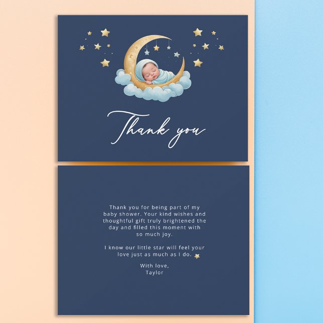 Celestial Moon Stars Baby Shower Thank You Card (Creator Uploaded)