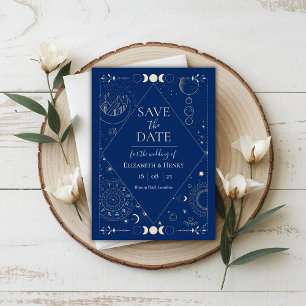 Celestial moon stars constellations Save the Date Invitation