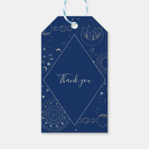 Celestial moon stars cosmic wedding thank you gift tags