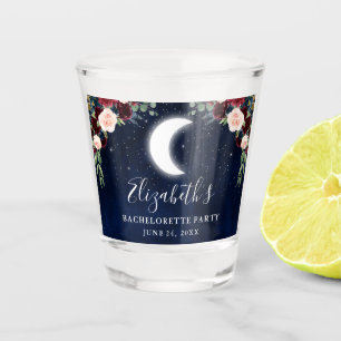 Celestial Moon Stars Floral Bachelorette Party Shot Glass