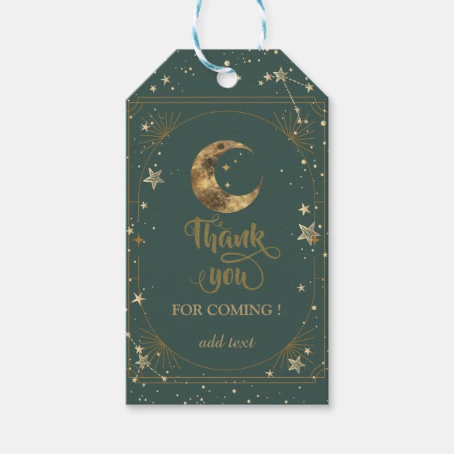 Celestial Moon Stars Frame Gift Tags (Front)