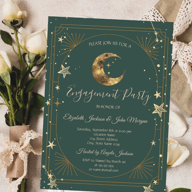 Celestial Moon Stars Frame  Invitation (Creator Uploaded)