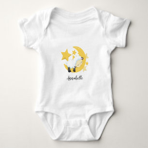 Celestial Moon Stars & Lamb Baby Monogram Bodysuit