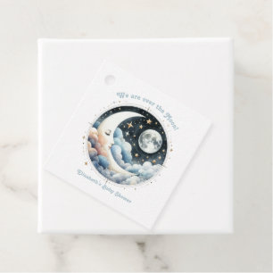 Celestial Moon & Stars Over the Moon Baby Shower Favour Tags