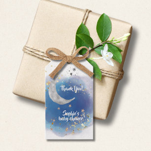 Celestial Moon Stars, Royal Blue And Gold Abstract Gift Tags