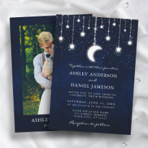 Celestial Moon Stars String Lights Photo Wedding