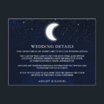 Celestial Moon Stars Wedding Details Insert Card<br><div class="desc">Celestial Moon Stars Wedding Details Insert Card. Watercolor blue night sky with stars and the moon.</div>