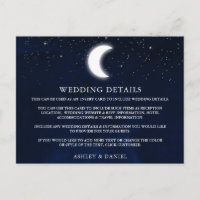 Celestial Moon Stars Wedding Details Insert Card