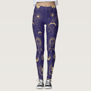 Celestial Moon & Sun Theme Leggings