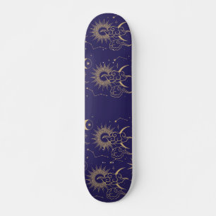 Celestial Moon & Sun Theme  Skateboard
