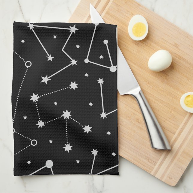 Celestial Moon Theme  Tea Towel (Quarter Fold)