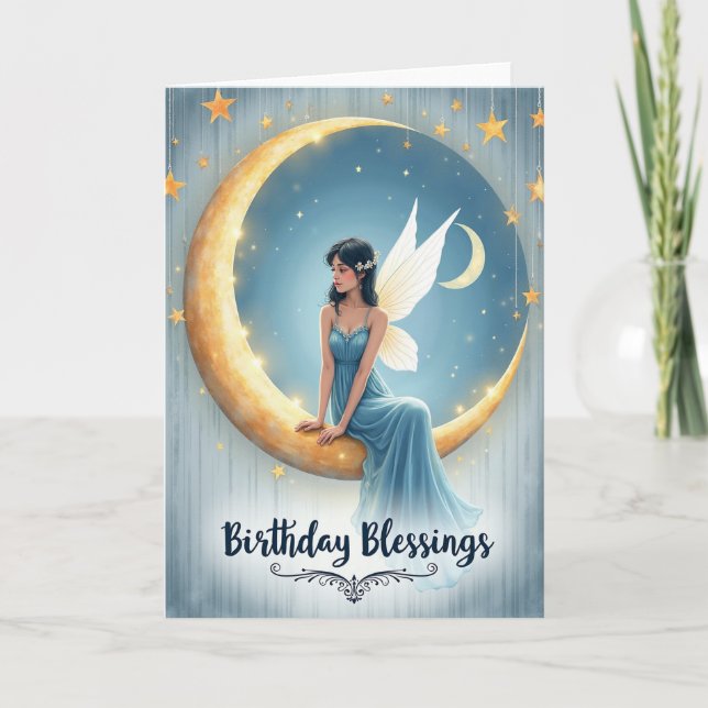 Celestial Moonlit Birthday Card (Front)