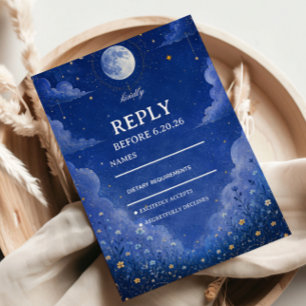 Celestial Moonlit Cosmic RSVP Card