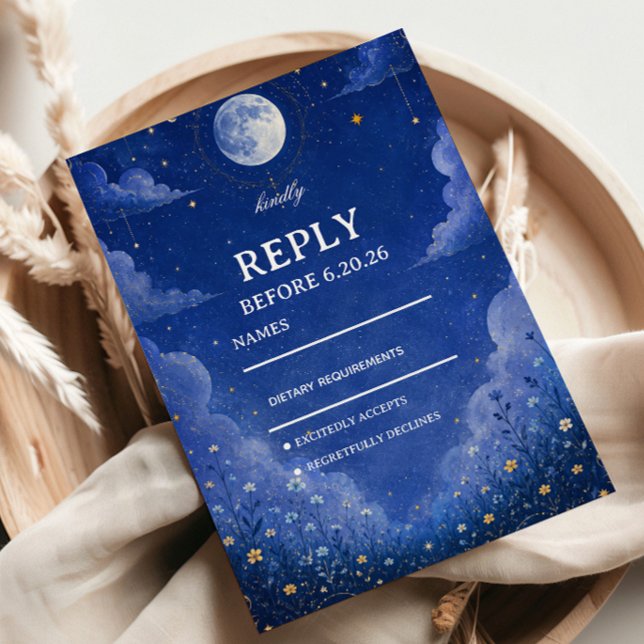 Celestial Moonlit Cosmic RSVP Card (Creator Uploaded)