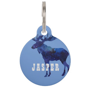 Celestial Moose Silhouette Custom Pet Tag