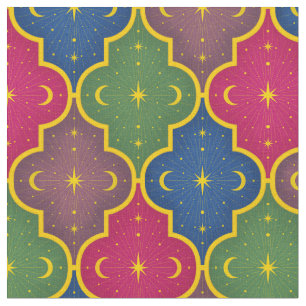 Celestial Moroccan Tile (large scale) Fabric