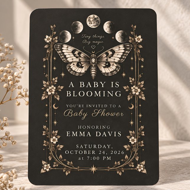 Celestial Moth Baby Shower Invitation (Creator Uploaded)
