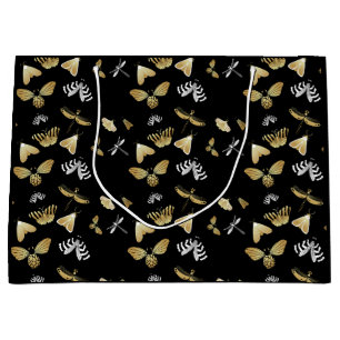 Celestial Moth Butterfly Pattern Large Gift Bag