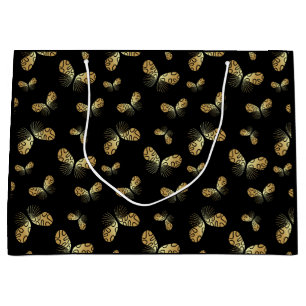 Celestial Moth Butterfly Pattern Large Gift Bag