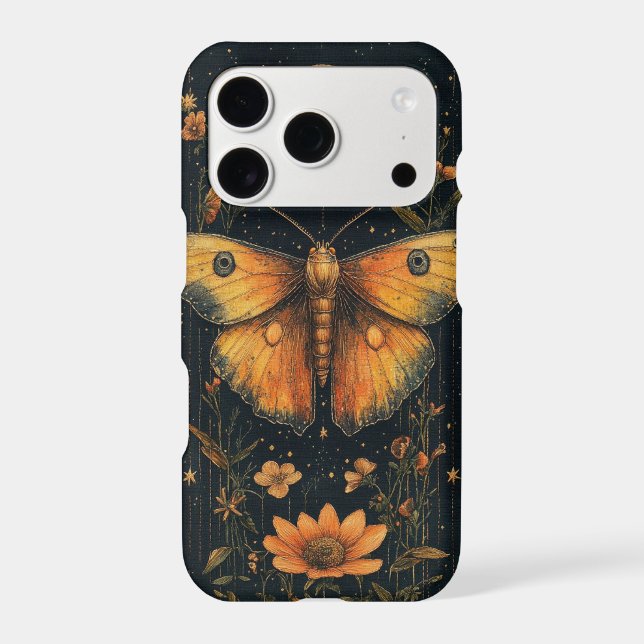Celestial Moth Full Moon Phone Case - Dark Cottage (Back)