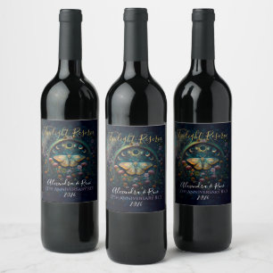 Celestial Moth & Moon Phases – Enchanted Night Wine Label
