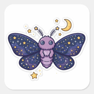 Celestial Moth Stars Night Sky Sticker