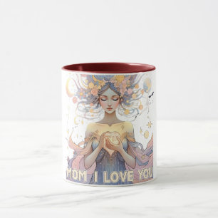 Celestial Mum I Love You Heart Stars Mothers Day Mug
