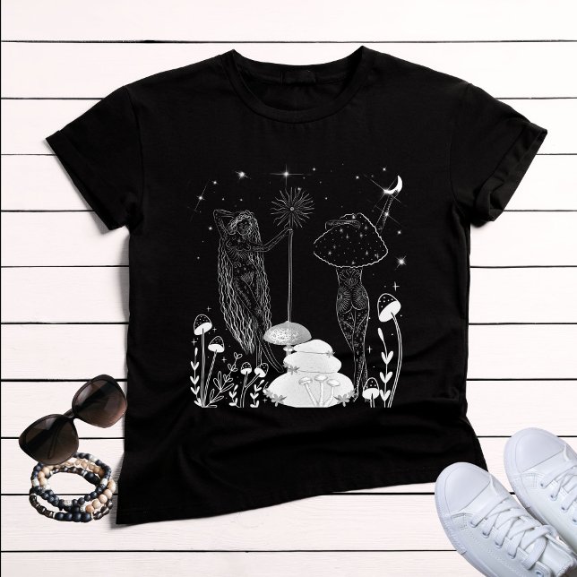 Celestial Mushroom Moon Goddesses T-Shirt (Creator Uploaded)