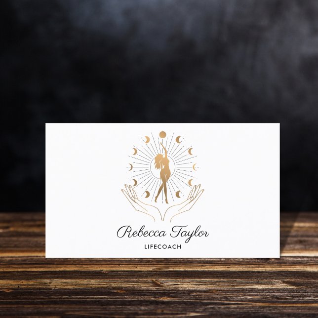 celestial mystic feminine woman life coach moon business card (Creator Uploaded)