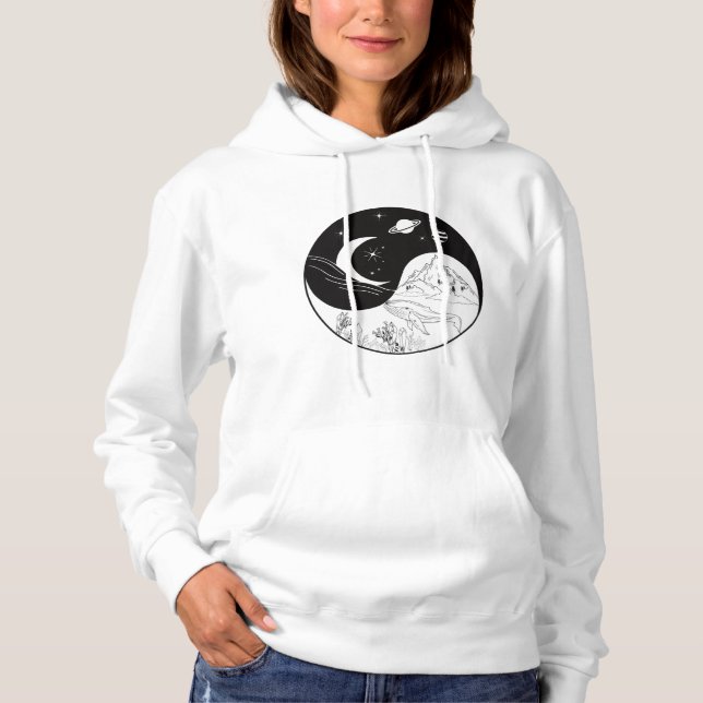 Celestial Mystic Yin Yang Meaning Love   Hoodie (Front)