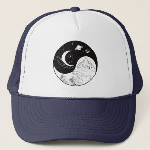 Celestial Mystic Yin Yang Meaning Love Trucker Hat