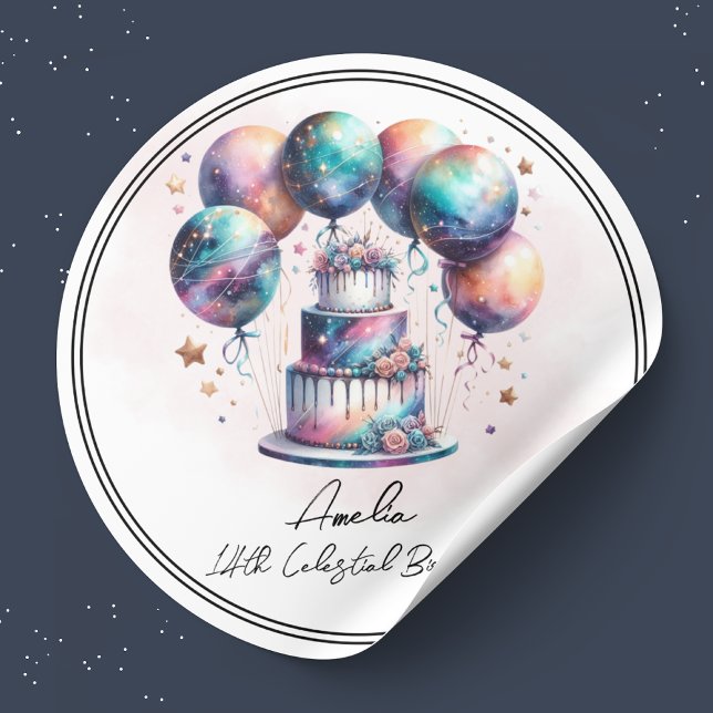 Celestial Mystical Cosmic Astrology Thank You  Classic Round Sticker (Creator Uploaded)