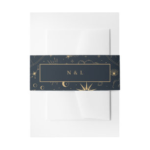 Celestial Mystical Elements Starsigns Invitation Belly Band