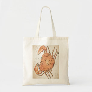 Celestial mystical galaxy crab tote bag