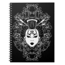 CELESTIAL MYSTICAL JAPANESE GEISHA SPIRIT ON BLACK