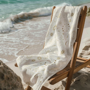 Celestial Mystical Seamless Pattern Beach Towel