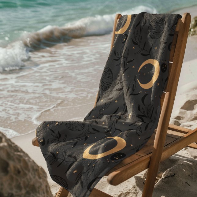 Celestial Mystical Seamless Pattern Beach Towel (Creator Uploaded)