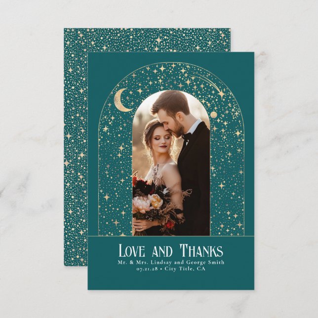 Celestial & Mystical Starry Night Thank You Photo (Front/Back)