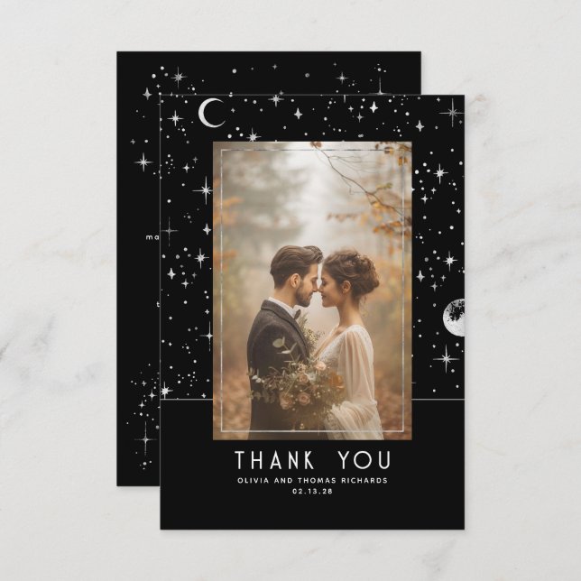 Celestial & Mystical Starry Night Thank You Photo (Front/Back)