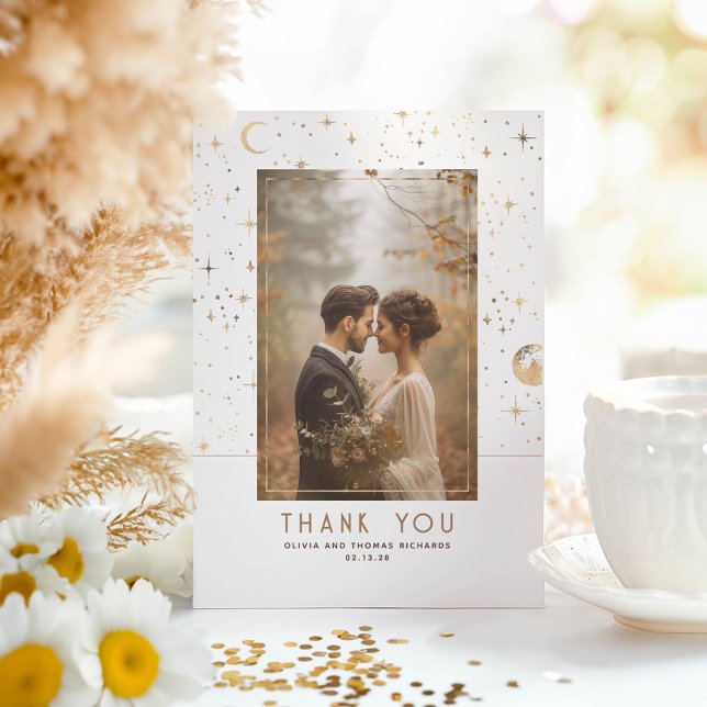 Celestial & Mystical Starry Night Thank You Photo (Stars Thank You Photo Card)