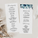 Celestial Navy Blue Floral Wedding Program Programme<br><div class="desc">This celestial navy blue floral wedding program is perfect for a destination wedding. The design features navy,  blue and indigo beautifully hand-drawn peonies,  neatly arranged into a charming bouquet.</div>