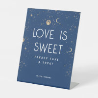 Celestial Navy Blue Love is Sweet Wedding