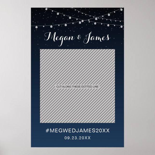 Celestial Navy Blue Star Wedding Photo Props Poster (Front)