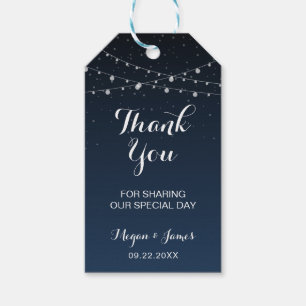 Celestial Navy Blue Starry Night Wedding Gift Tags