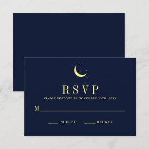 Celestial Navy Star Dust Minimal Response Card